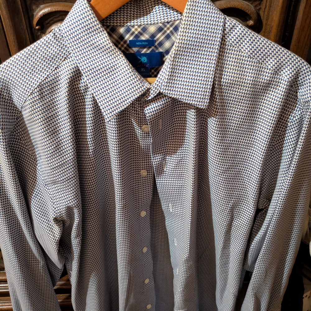 Men's Egara Knit Blue Patterned Shirt